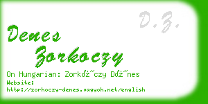 denes zorkoczy business card